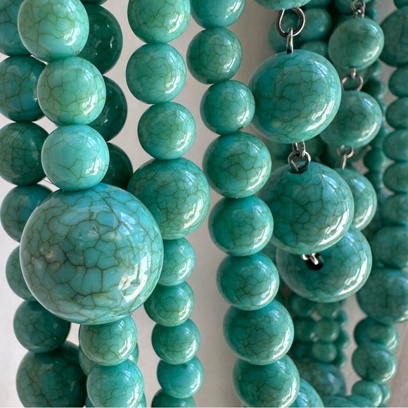 Turquoise 7 Layer Beaded Women's Necklace (309) - Picture 9 of 9
